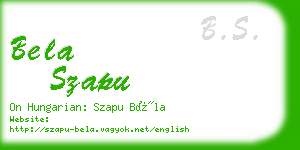 bela szapu business card